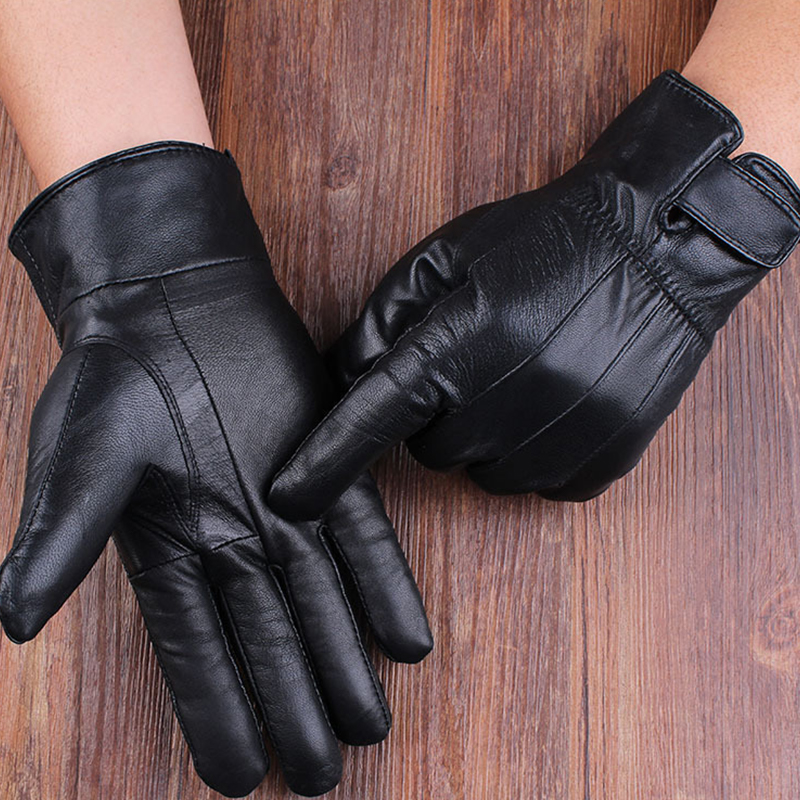 1pair Men's PU Leather Winter  - Leather Driving Glove reseña y precio