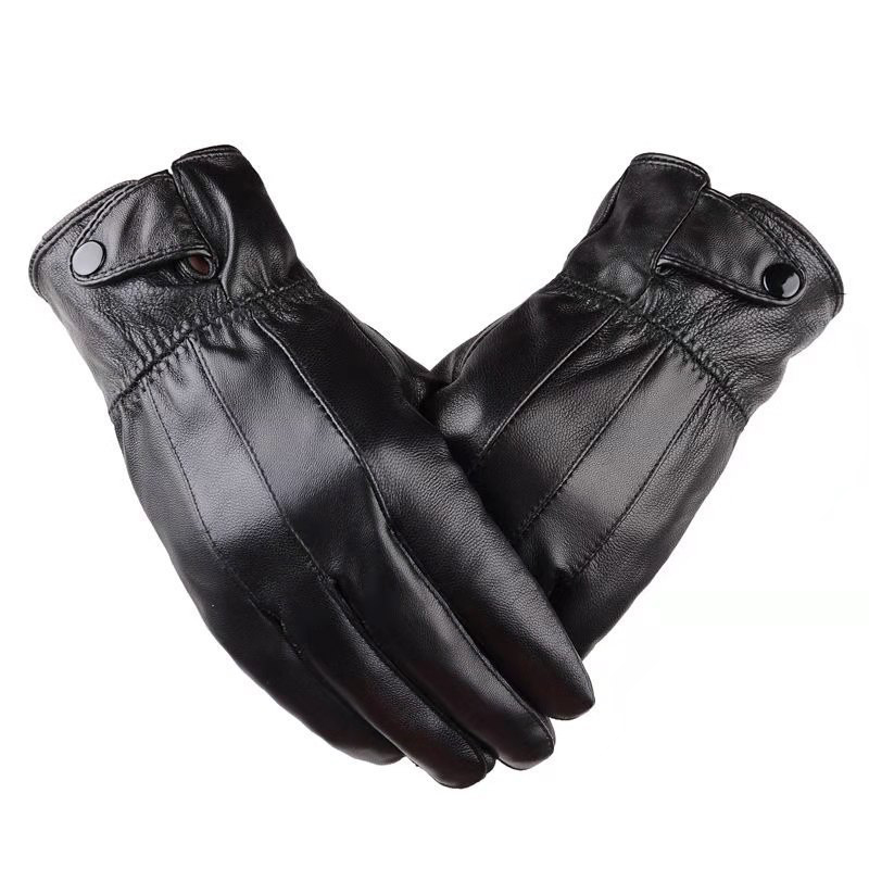 1pair Men's PU Leather Winter  - Leather Driving Glove reseña y precio