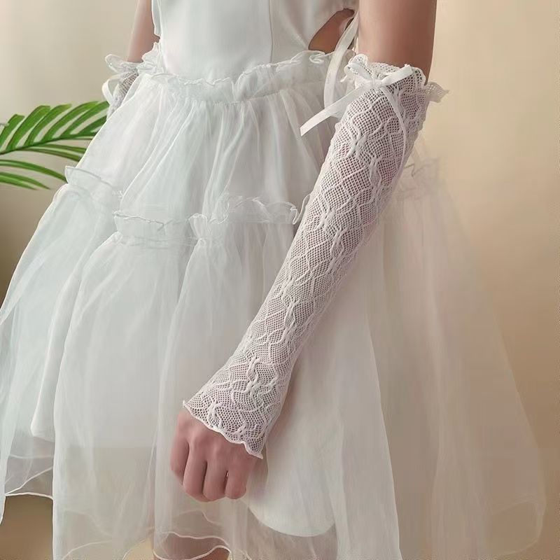 Summer Long Lace Ruffle Mesh F - Fingerless Glove Knit reseña y precio