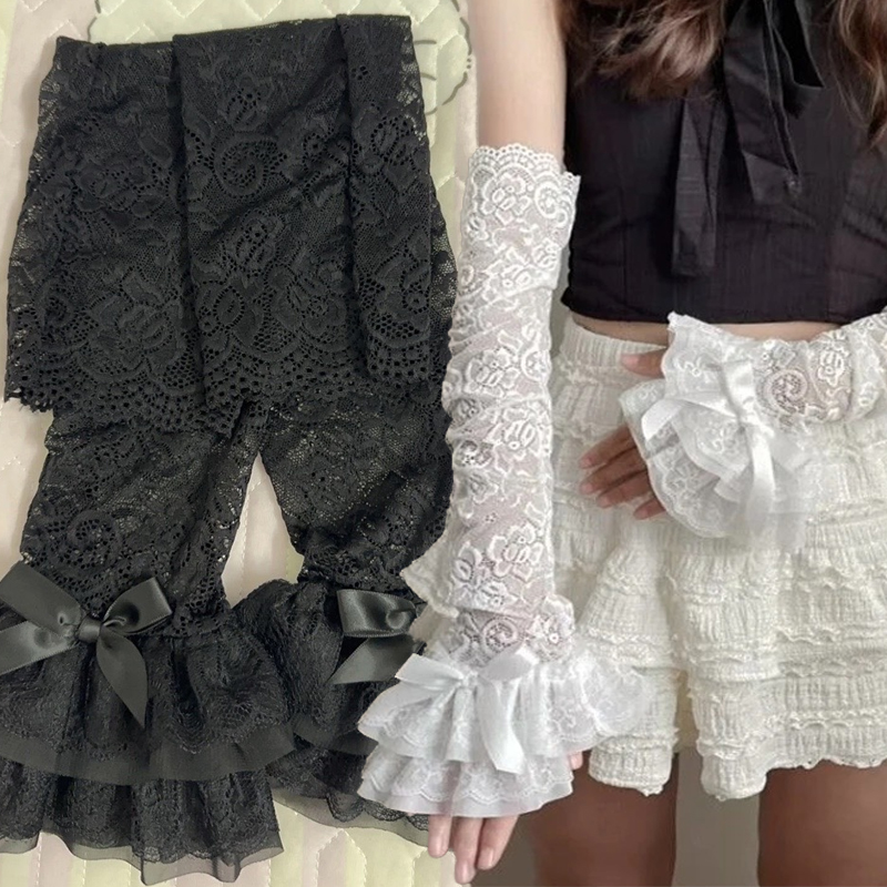 Hollow Out Lace Long Arm Sleev - Fingerless Glove Knit reseña y precio