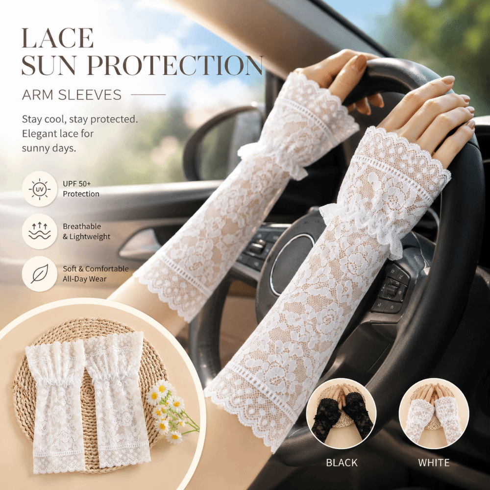 Lace Ruffles Pleated Detachabl - Fingerless Glove Knit reseña y precio