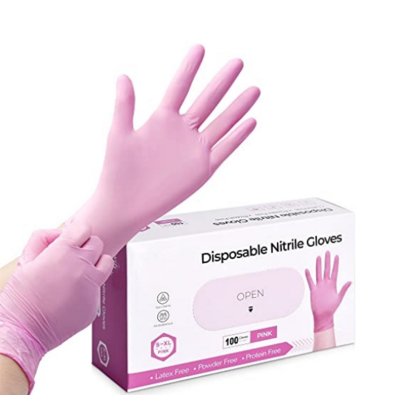 Pink Nitrile Disposable Gloves - Nitrile Mechanic Glove reseña y precio