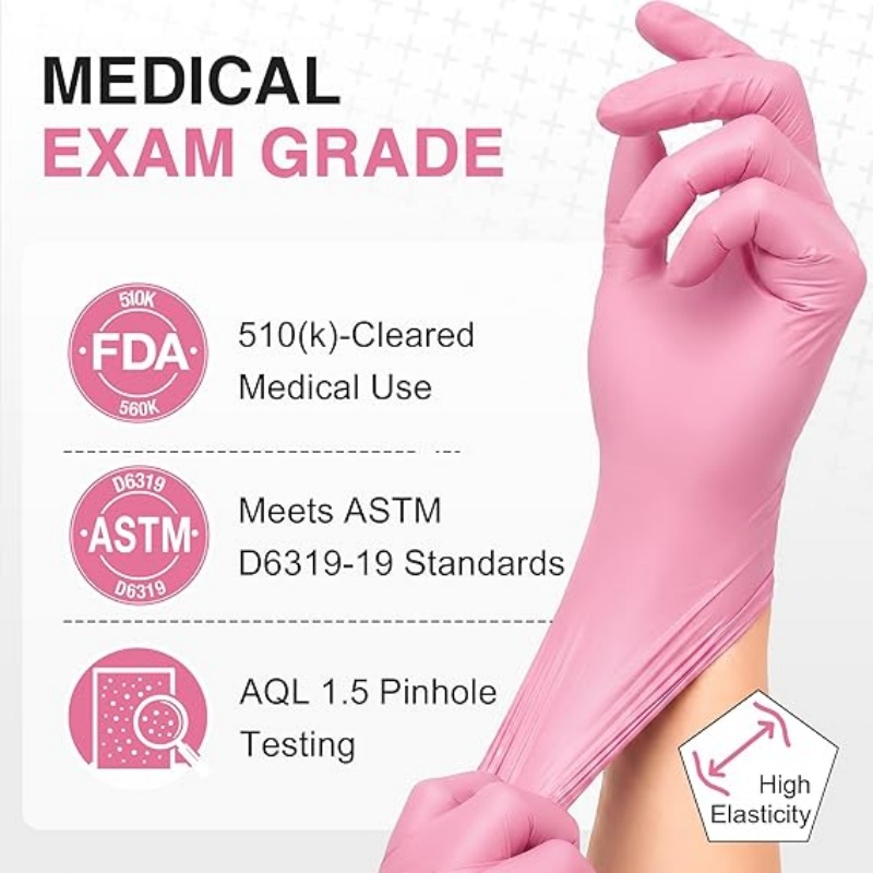 Pink Nitrile Disposable Gloves - Nitrile Mechanic Glove reseña y precio