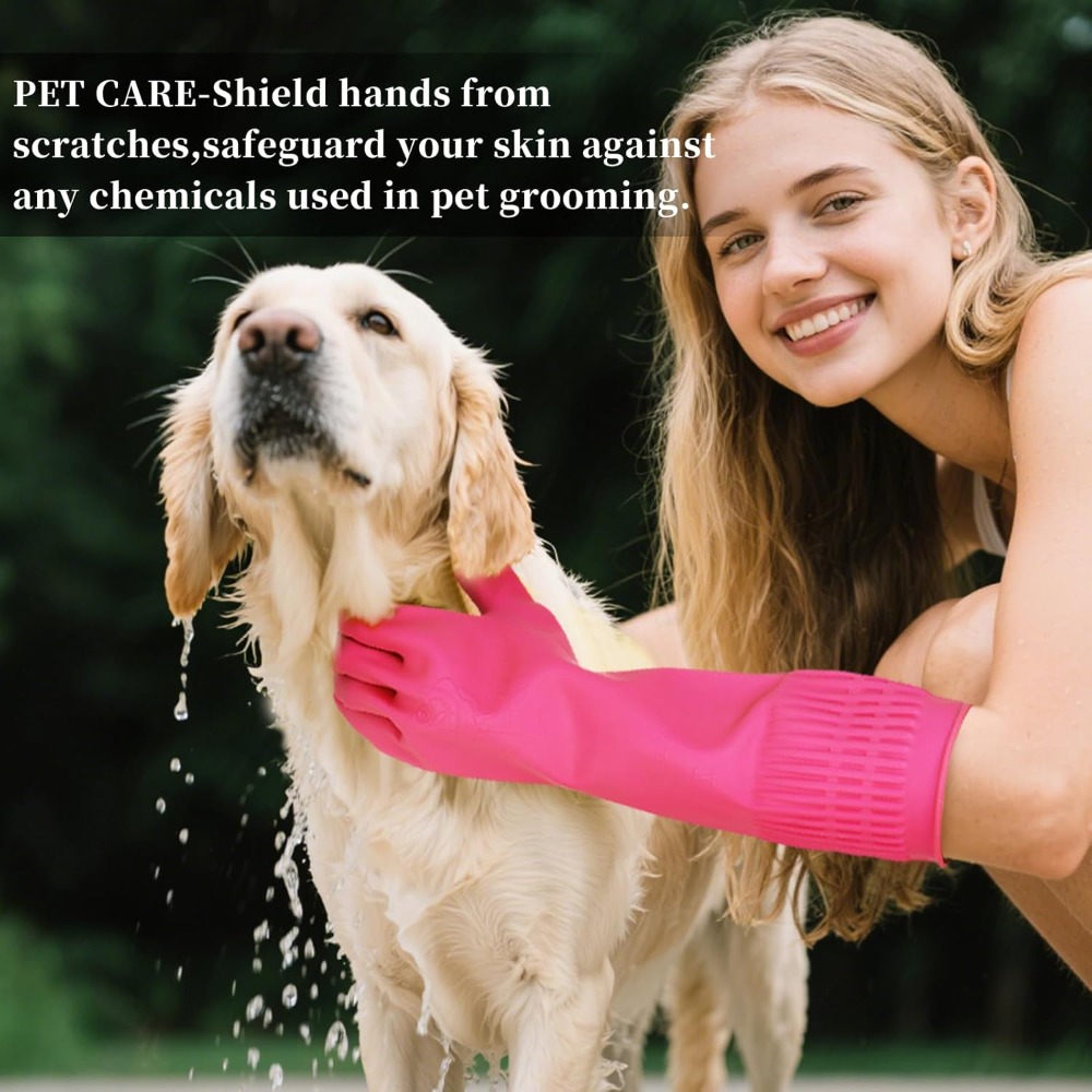 15-Inch Reusable Rubber Gloves - Rubber Glove Cleaning reseña y precio