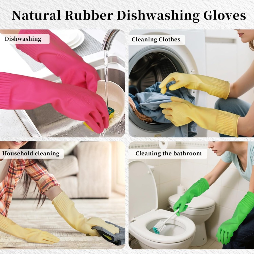 15-Inch Reusable Rubber Gloves - Rubber Glove Cleaning reseña y precio