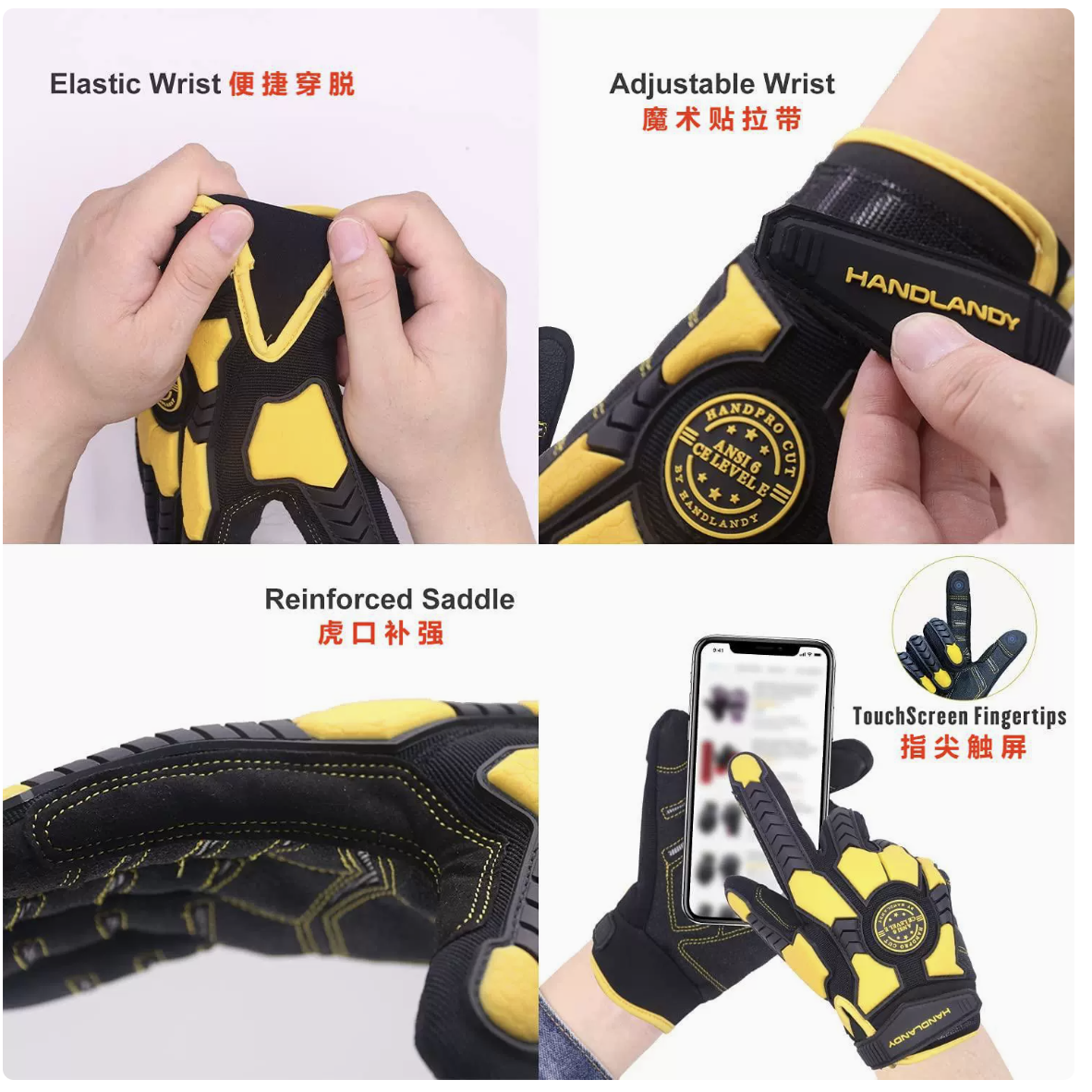 Heavy Duty Work Gloves, Cut 6  - Work Glove Impact reseña y precio