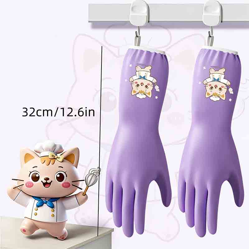 1 pair of household cleaning a - Dish Glove Rubber reseña y precio