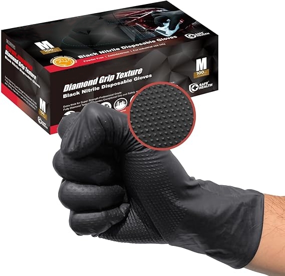 Black Nitrile Gloves Disposabl - Nitrile Mechanic Glove reseña y precio