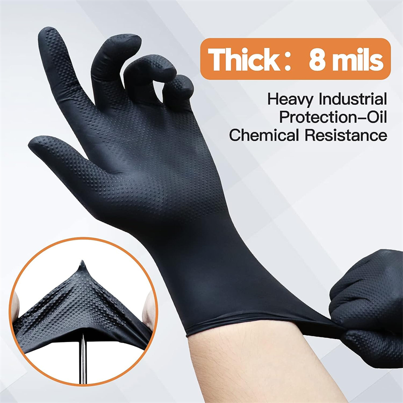 Black Nitrile Gloves Disposabl - Nitrile Mechanic Glove reseña y precio