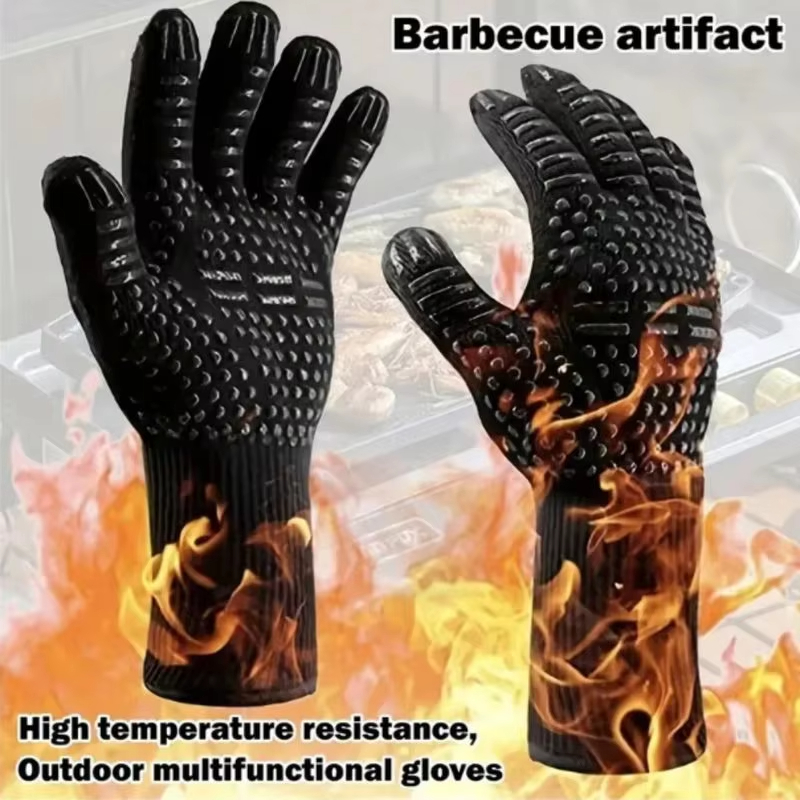 One Piece BBQ Gloves High Temp - Oven Mitt Silicone reseña y precio
