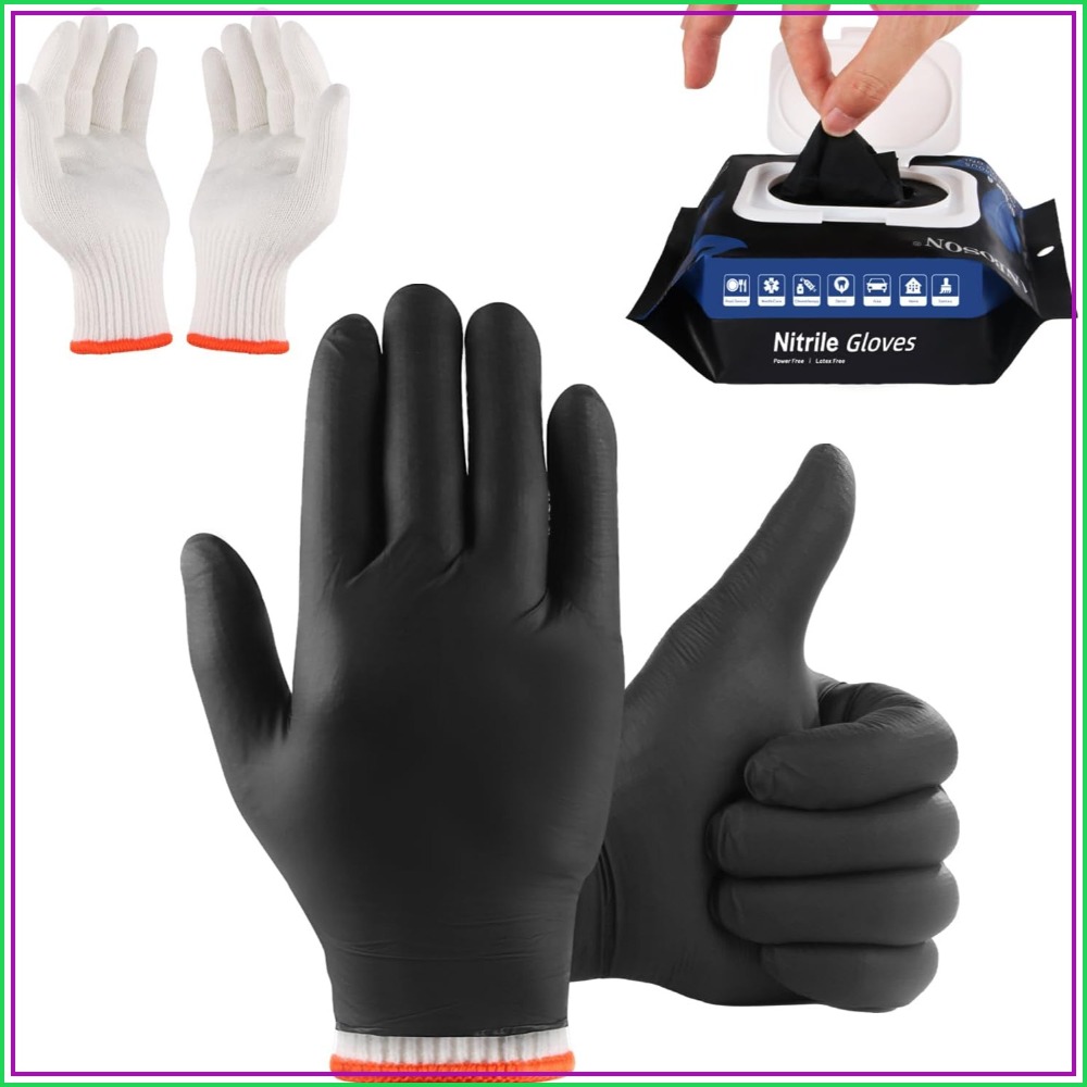 50 Disposable Nitrile Gloves + - Heat Resistant Glove reseña y precio