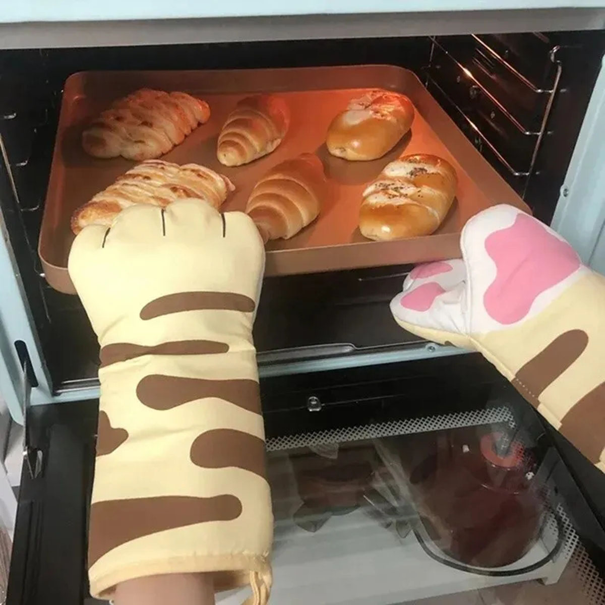 Microwave Long Cotton Gloves C - Oven Mitt Silicone reseña y precio