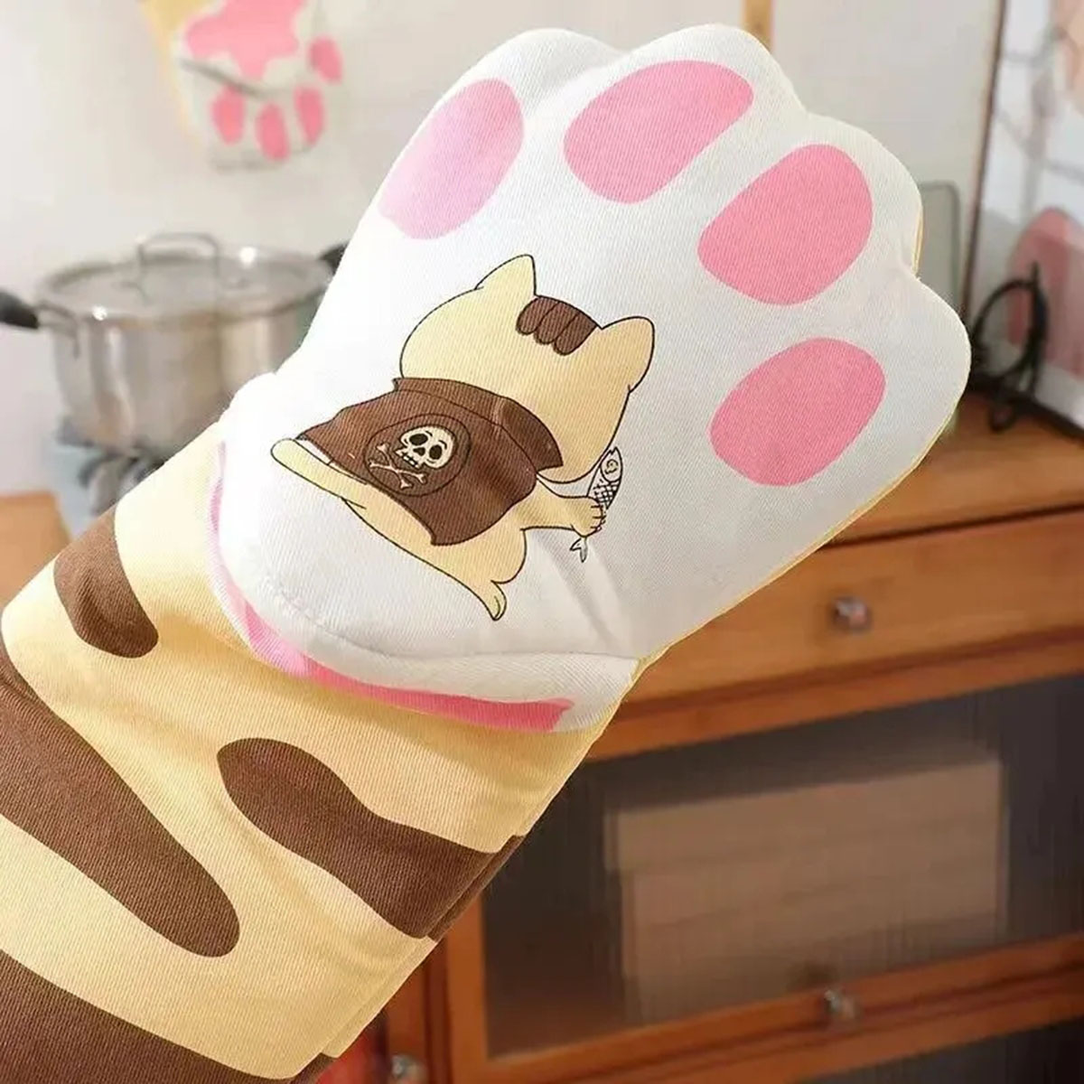 Microwave Long Cotton Gloves C - Oven Mitt Silicone reseña y precio