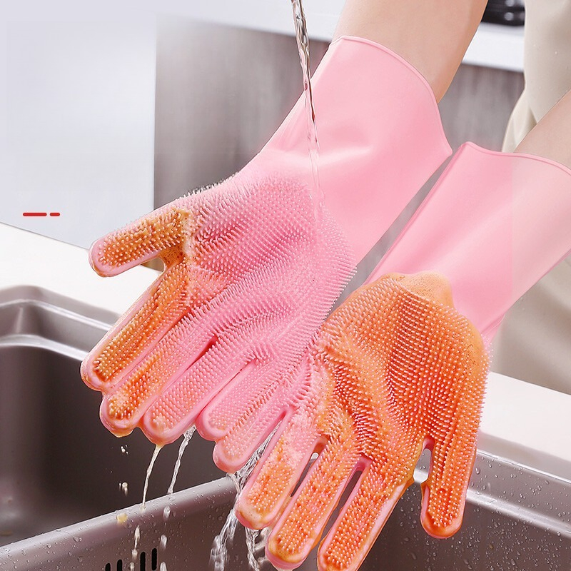Silicone Dishwashing Gloves, M - Dish Glove Rubber reseña y precio