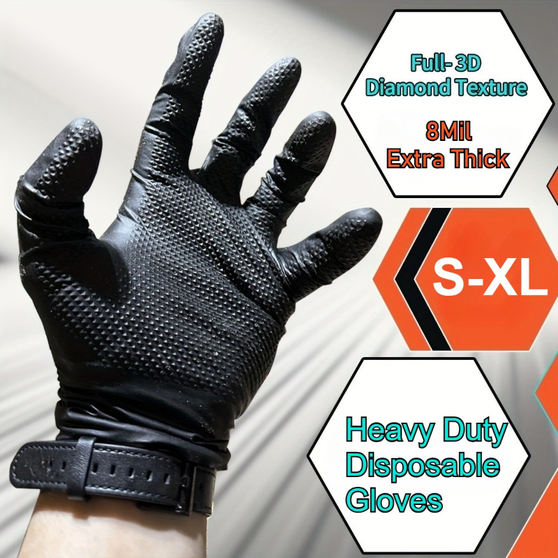 Extra Thick 8 Mil  Heavy Duty  - Nitrile Mechanic Glove reseña y precio