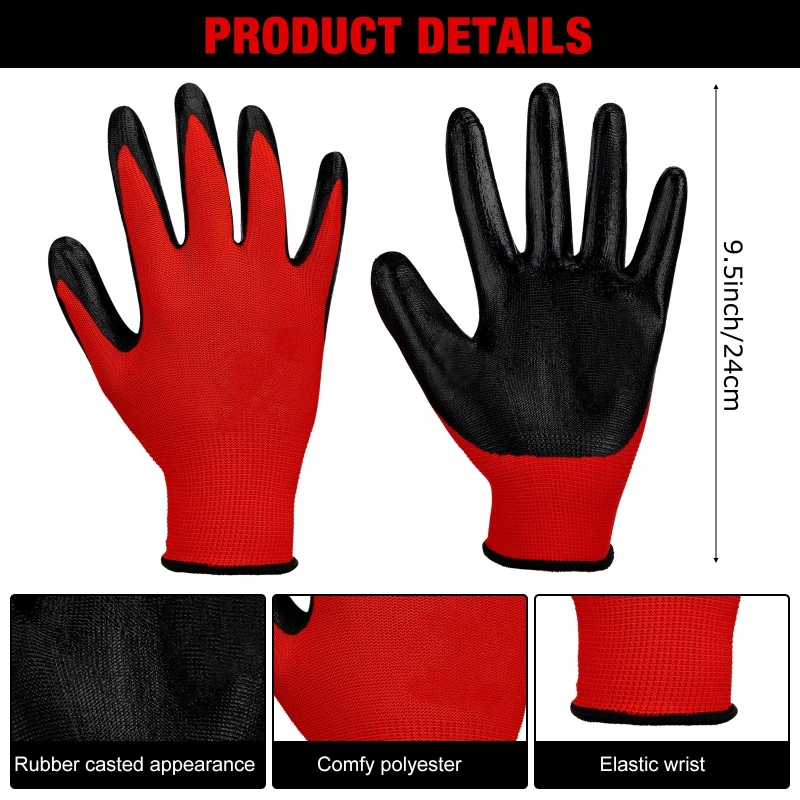20PCS Nitrile Coated Safety Wo - Nitrile Mechanic Glove reseña y precio