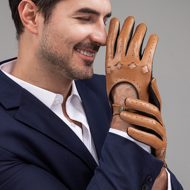 Men Leather Gloves Motorcycle  - Leather Driving Glove reseña y precio
