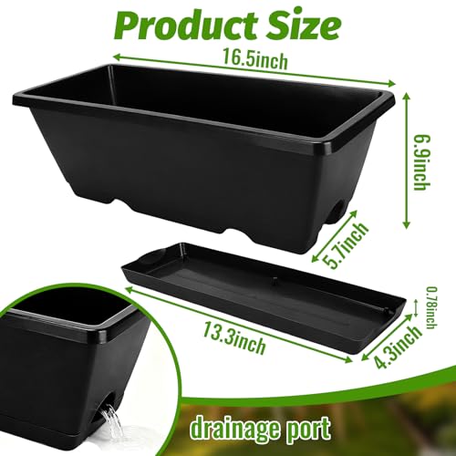 7 Black 17-Inch Rectangular Pl - Gardening Glove Waterproof reseña y precio