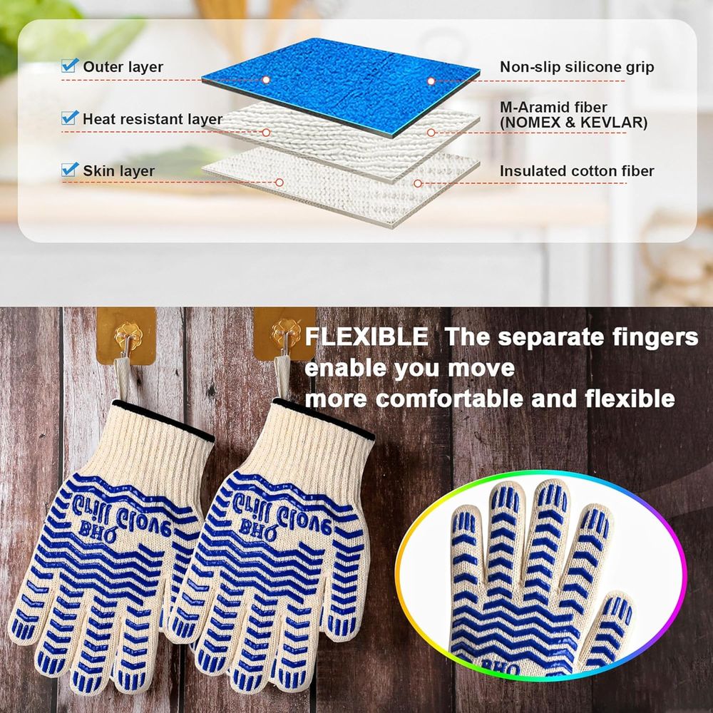 Heat Resistant Oven Gloves - B - Heat Resistant Glove reseña y precio