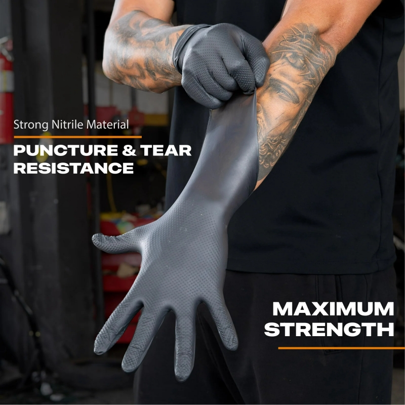 Black Heavy Duty Nitrile Dispo - Nitrile Mechanic Glove reseña y precio
