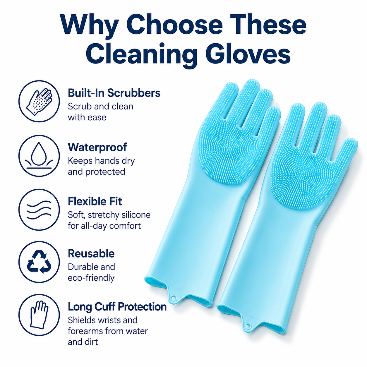 1 Pair Silicone Cleaning Glove - Dish Glove Rubber reseña y precio
