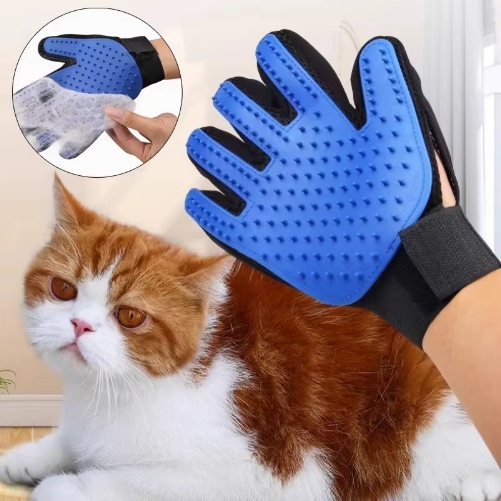 Pet Cat Dog Grooming Gloves Ca - Rubber Glove Cleaning reseña y precio