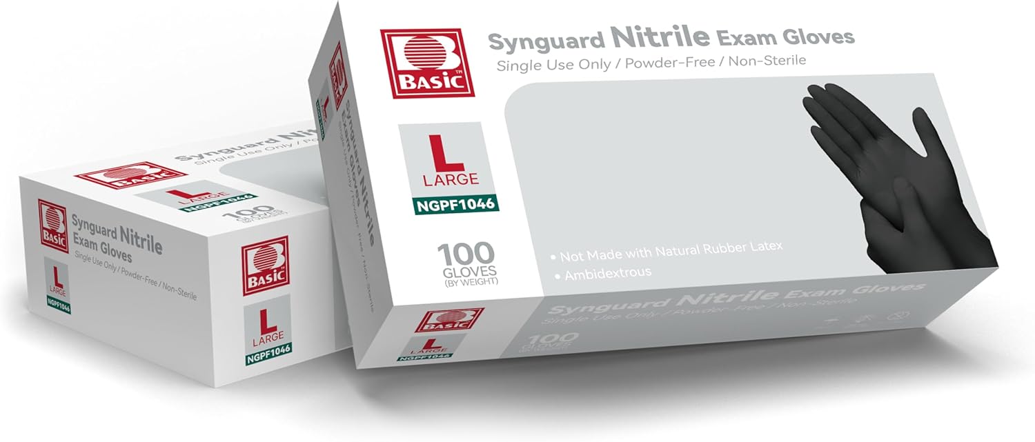 Large Black Nitrile Exam Glove - Exam Glove Nitrile reseña y precio
