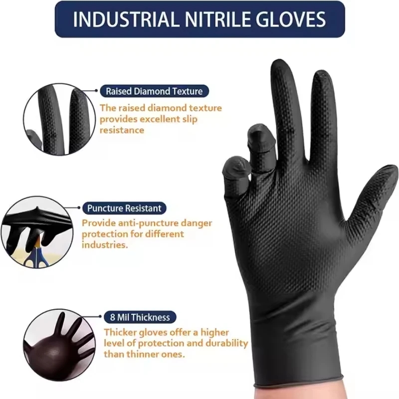 Heavy Duty Nitrile Safety Work - Nitrile Mechanic Glove reseña y precio