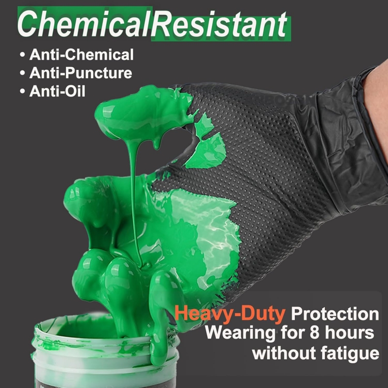 Heavy Duty Nitrile Safety Work - Nitrile Mechanic Glove reseña y precio