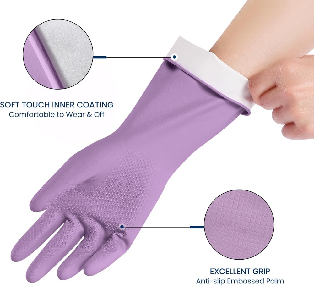 4 Pairs Rubber Cleaning Gloves - Rubber Glove Cleaning reseña y precio