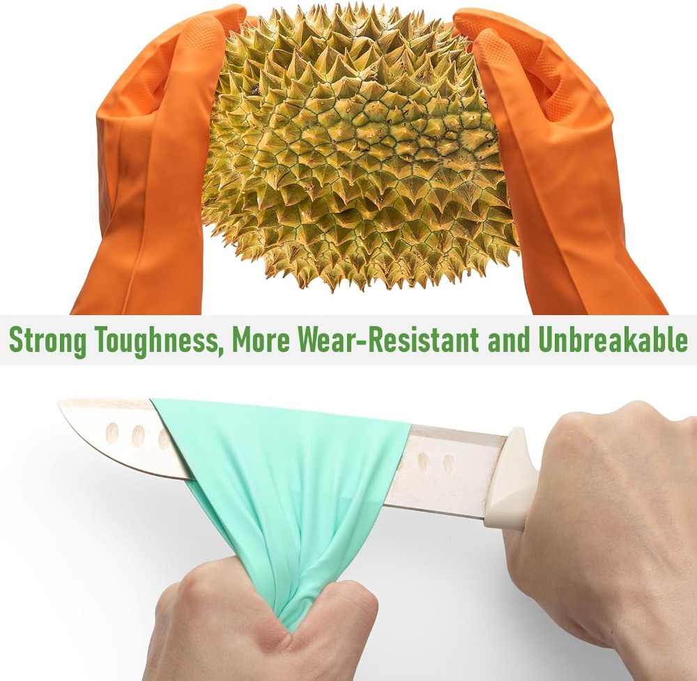 3 Pairs Colorful Rubber Dishwa - Rubber Glove Cleaning reseña y precio