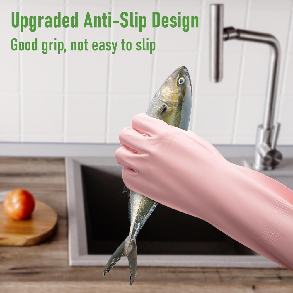 3 Pairs Colorful Rubber Dishwa - Rubber Glove Cleaning reseña y precio