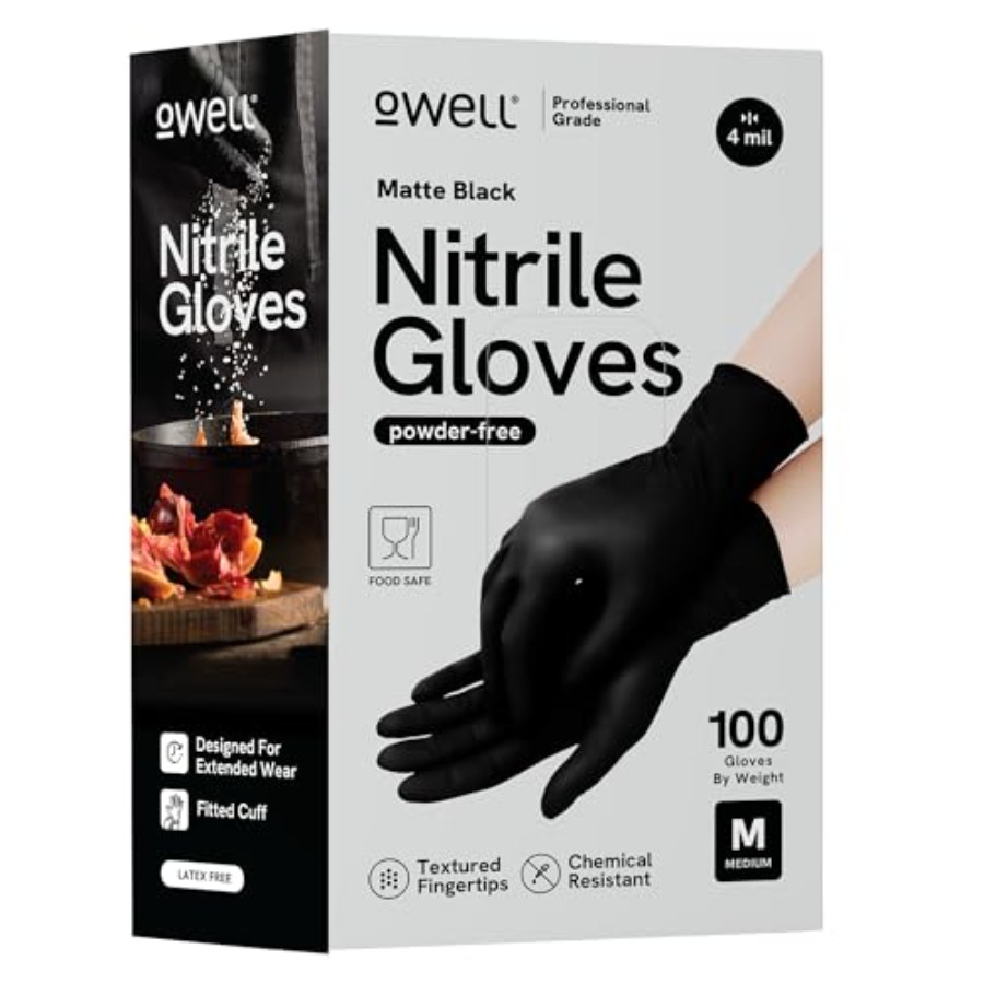 ® Black Nitrile Gloves - 4 Mil - Exam Glove Nitrile reseña y precio