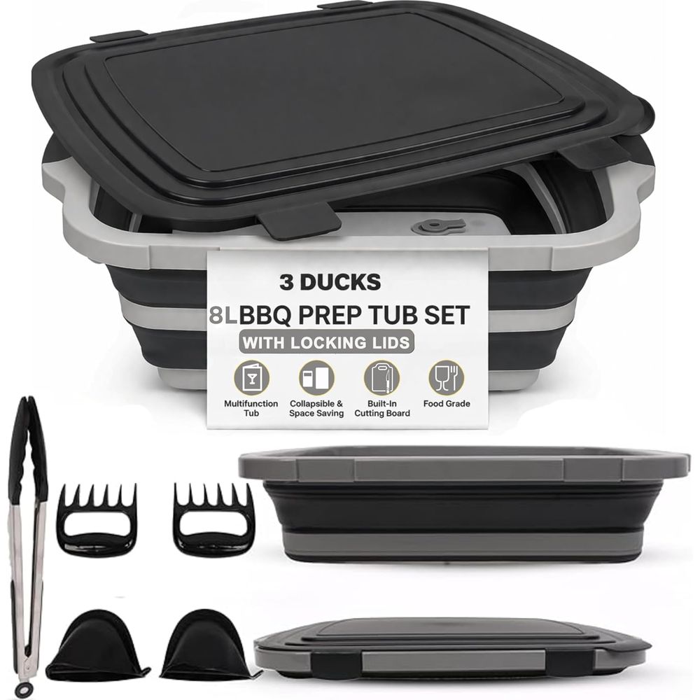 Portable 8L BBQ Prep Tub with  - Heat Resistant Glove reseña y precio