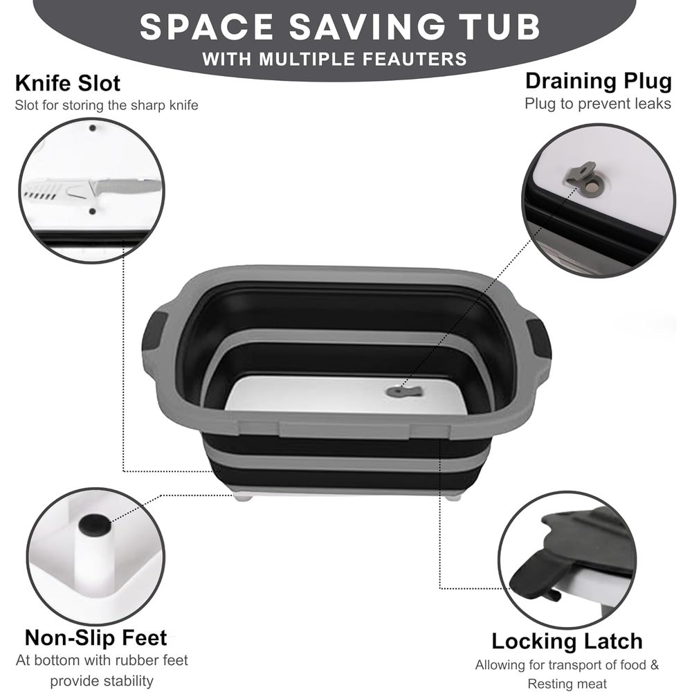 Portable 8L BBQ Prep Tub with  - Heat Resistant Glove reseña y precio