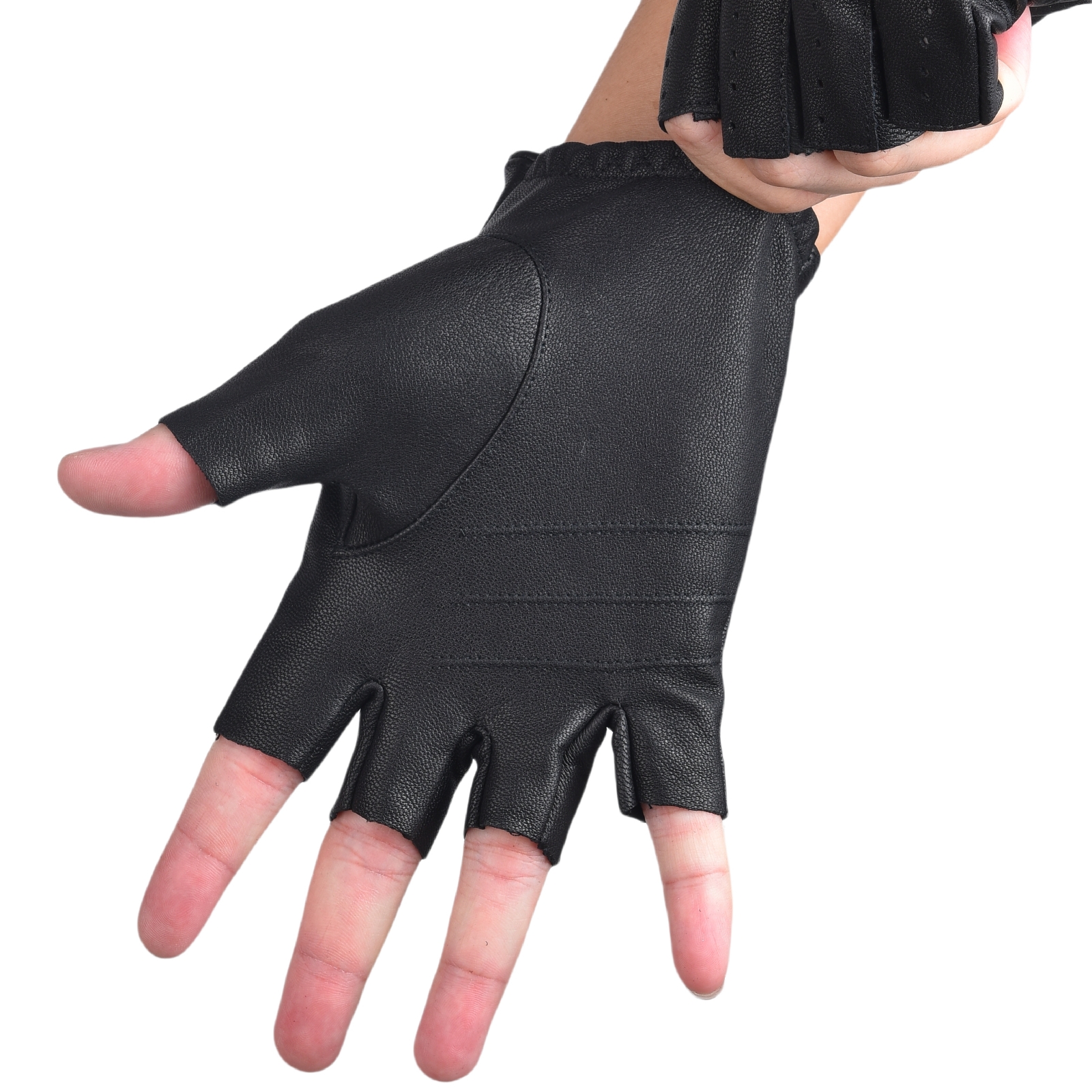 Mens Fingerless Gloves Half Fi - Leather Driving Glove reseña y precio